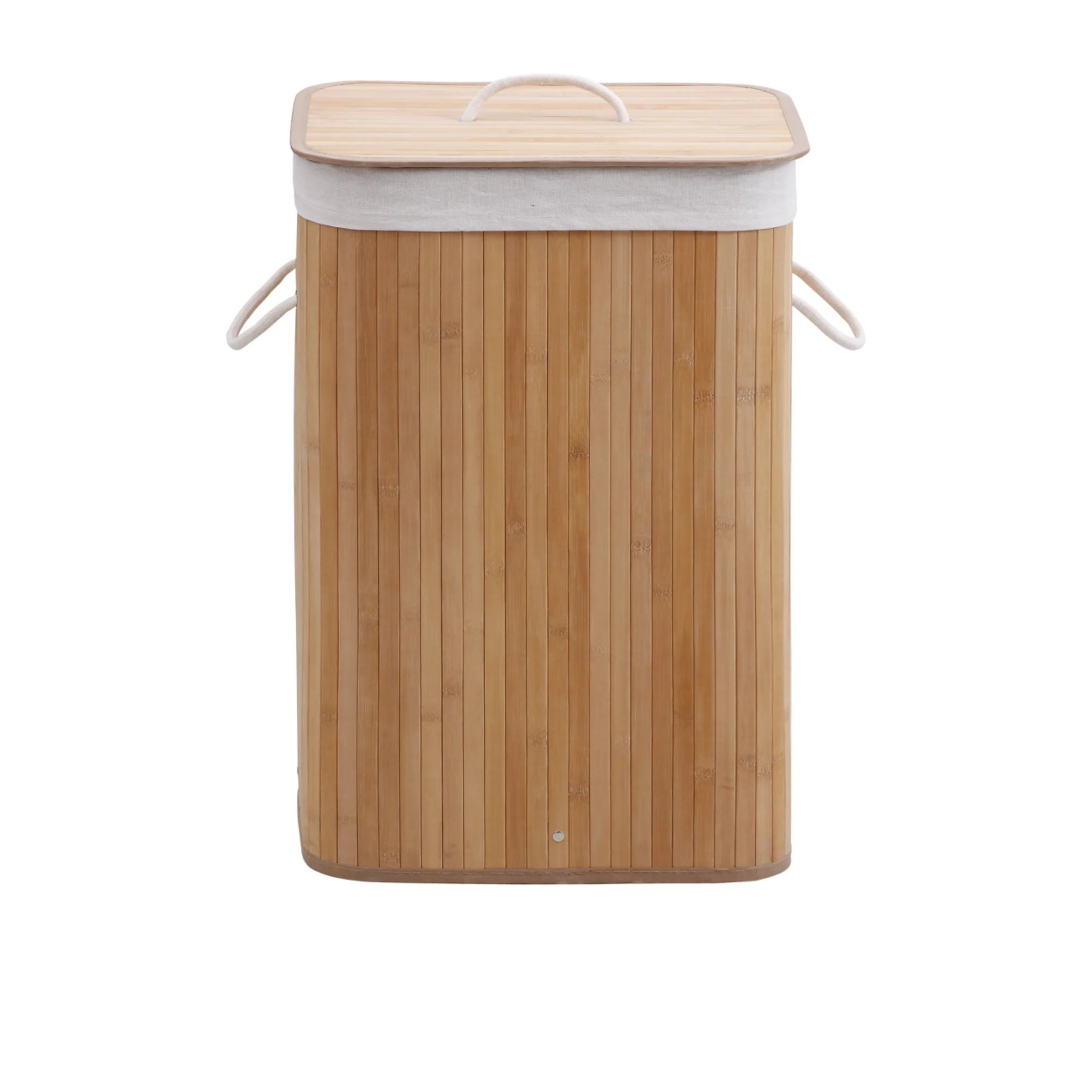 Sherwood Rectangular Collapsible Bamboo Laundry Hamper with Polycotton Bag Image 1
