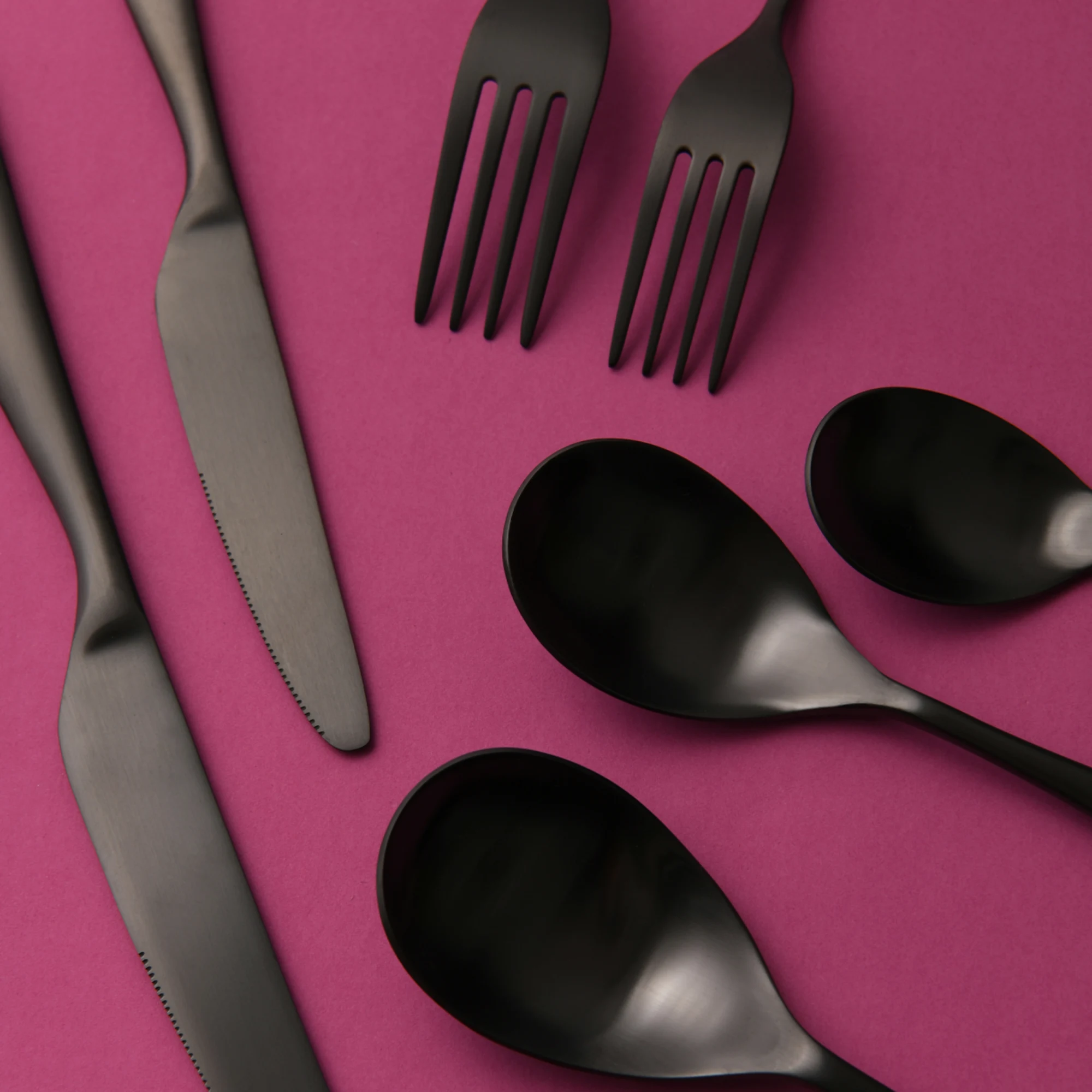 Sherwood Nouveau Cutlery Set 42pc Matte Black Image 3