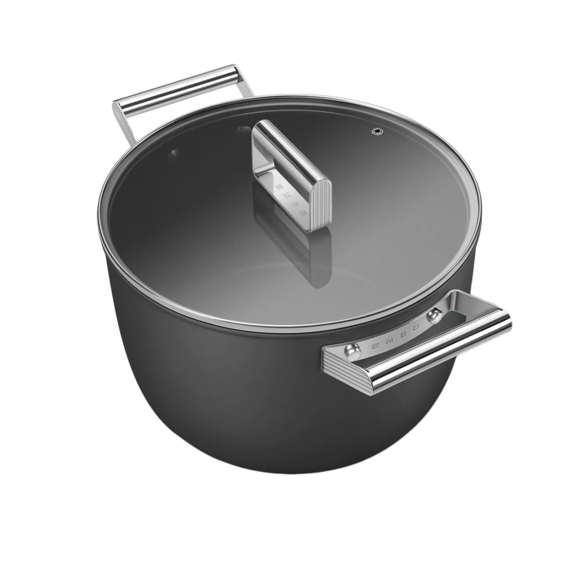 Smeg Non Stick Casserole with Lid 26cm - 7.7L Black Image 3