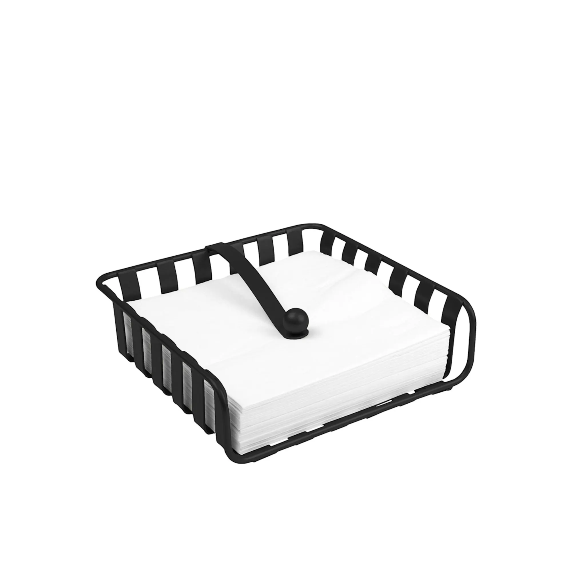 Spectrum Stripe Weighted Metal Napkin Holder Black Image 3