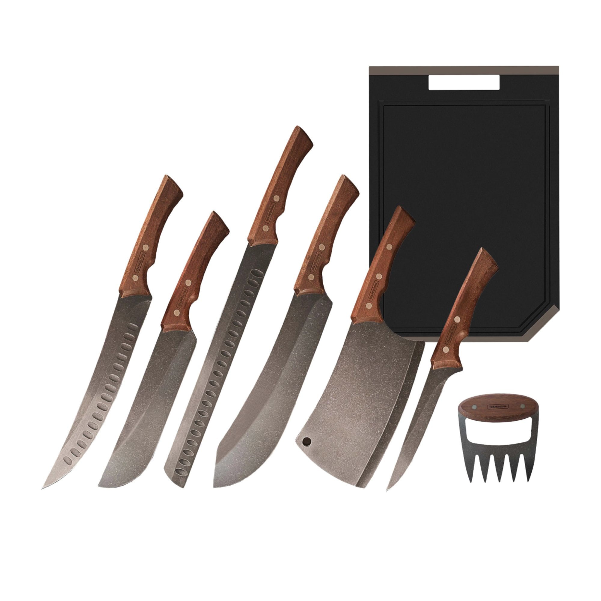 Tramontina Artiglio Multiuso Black Collection – In Acciaio Inox Con Manico In Legno, Per Sfilacciare Carni E Grigliate, Dimensioni 12x13 Cm