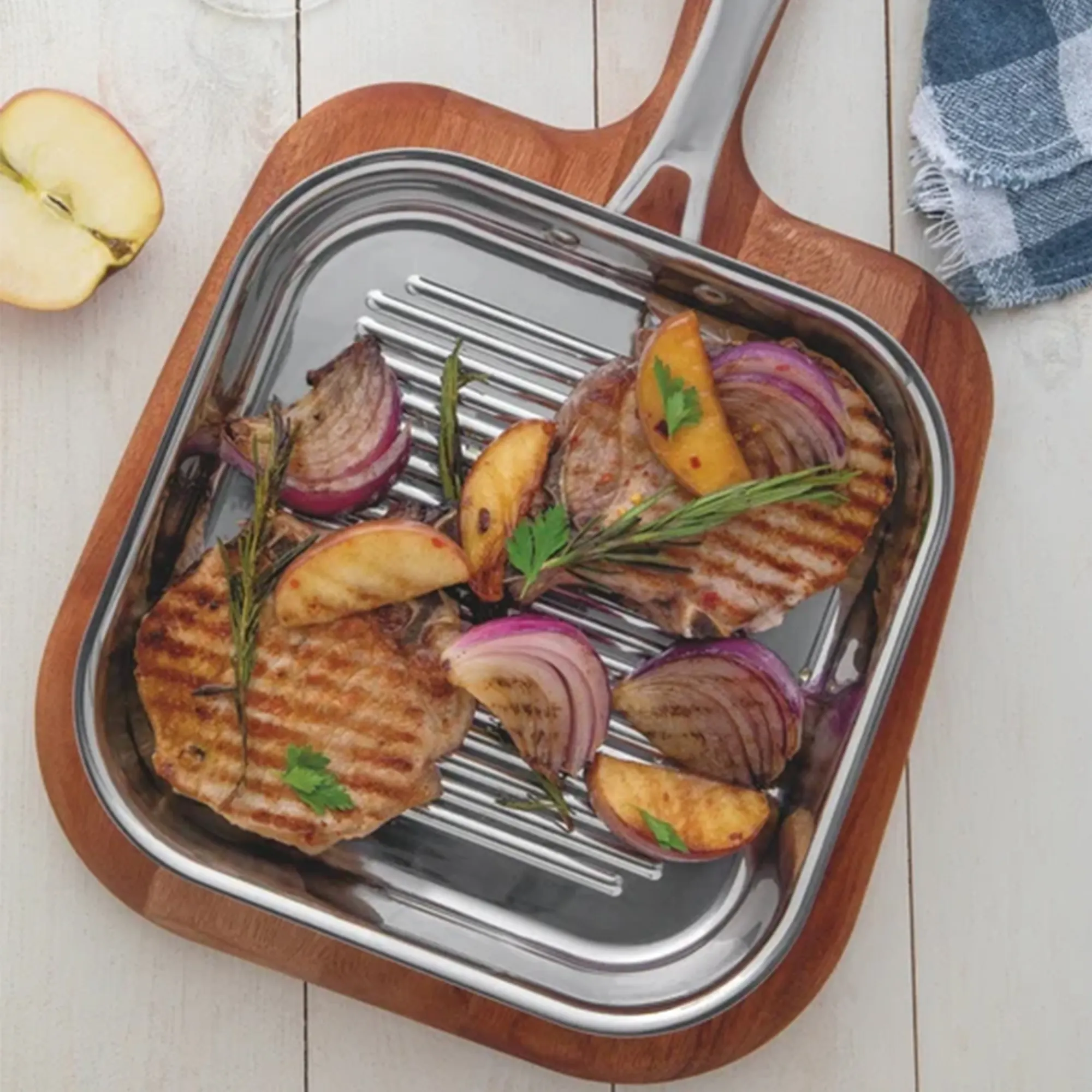 Tramontina Grano Stainless Steel Griddle Pan 49x28cm Image 3