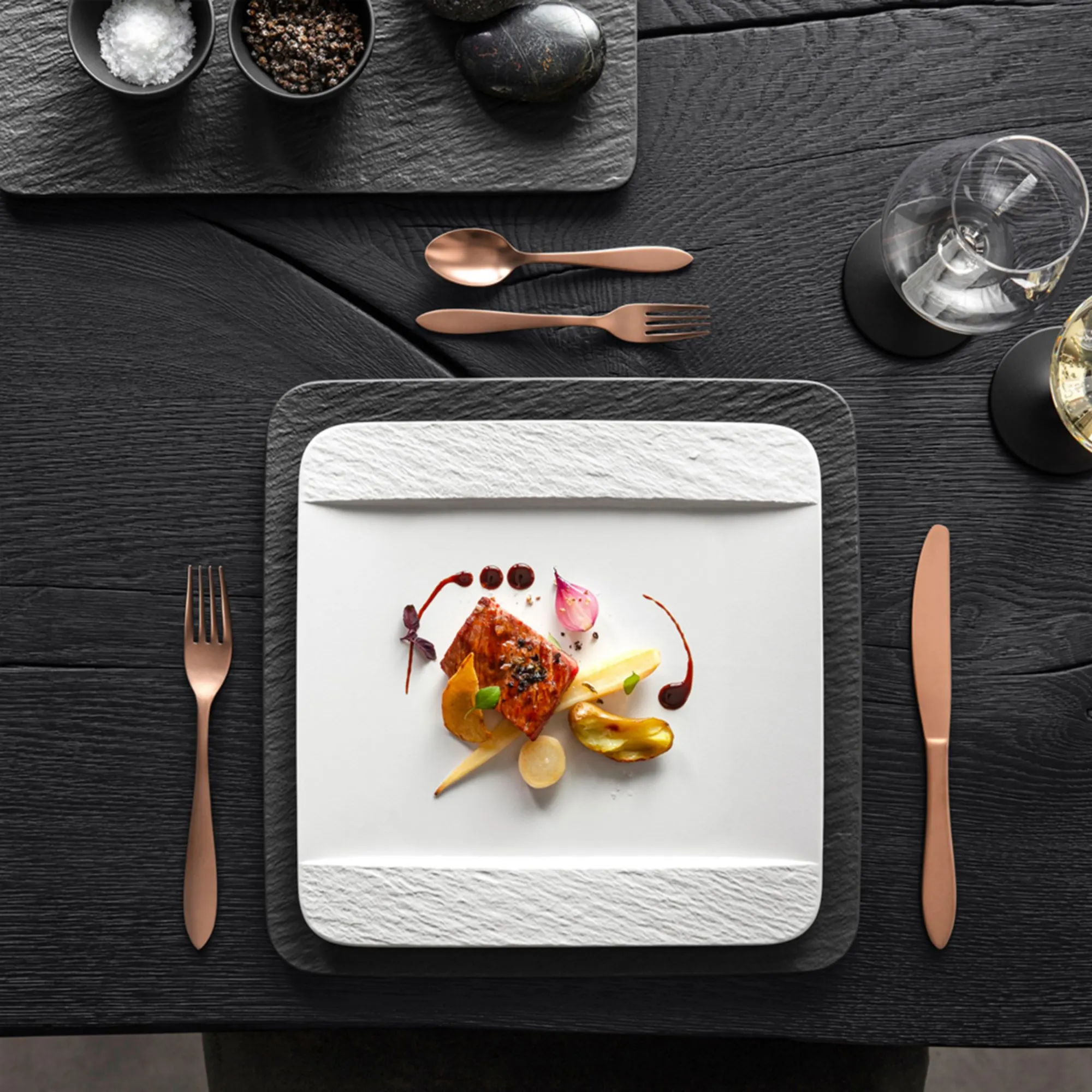 Villeroy & Boch Manufacture Rock Blanc Square Dinner Plate 28cm Image 3