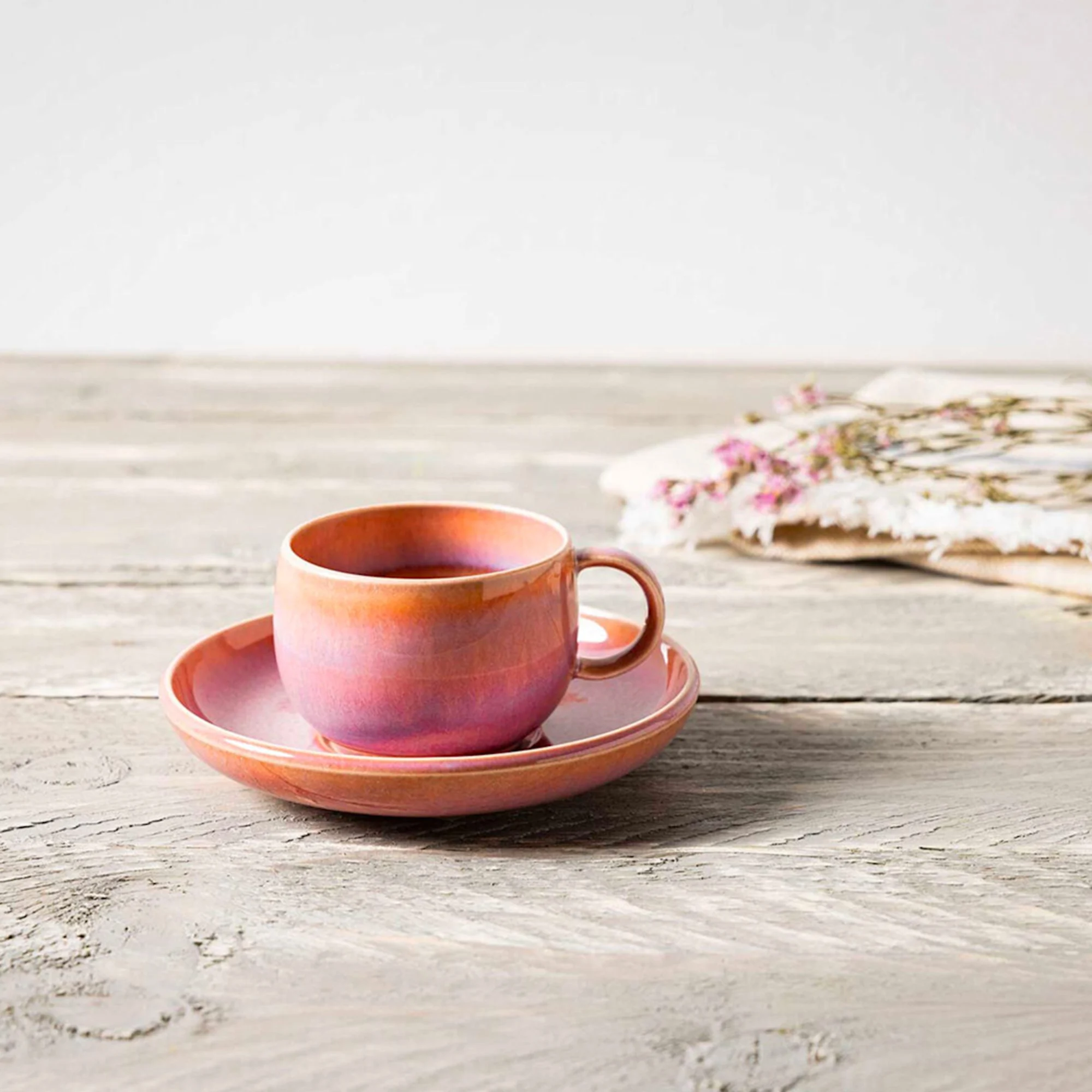 Villeroy & Boch Perlemor Coral Saucer 12cm Set of 6 Pink Image 3