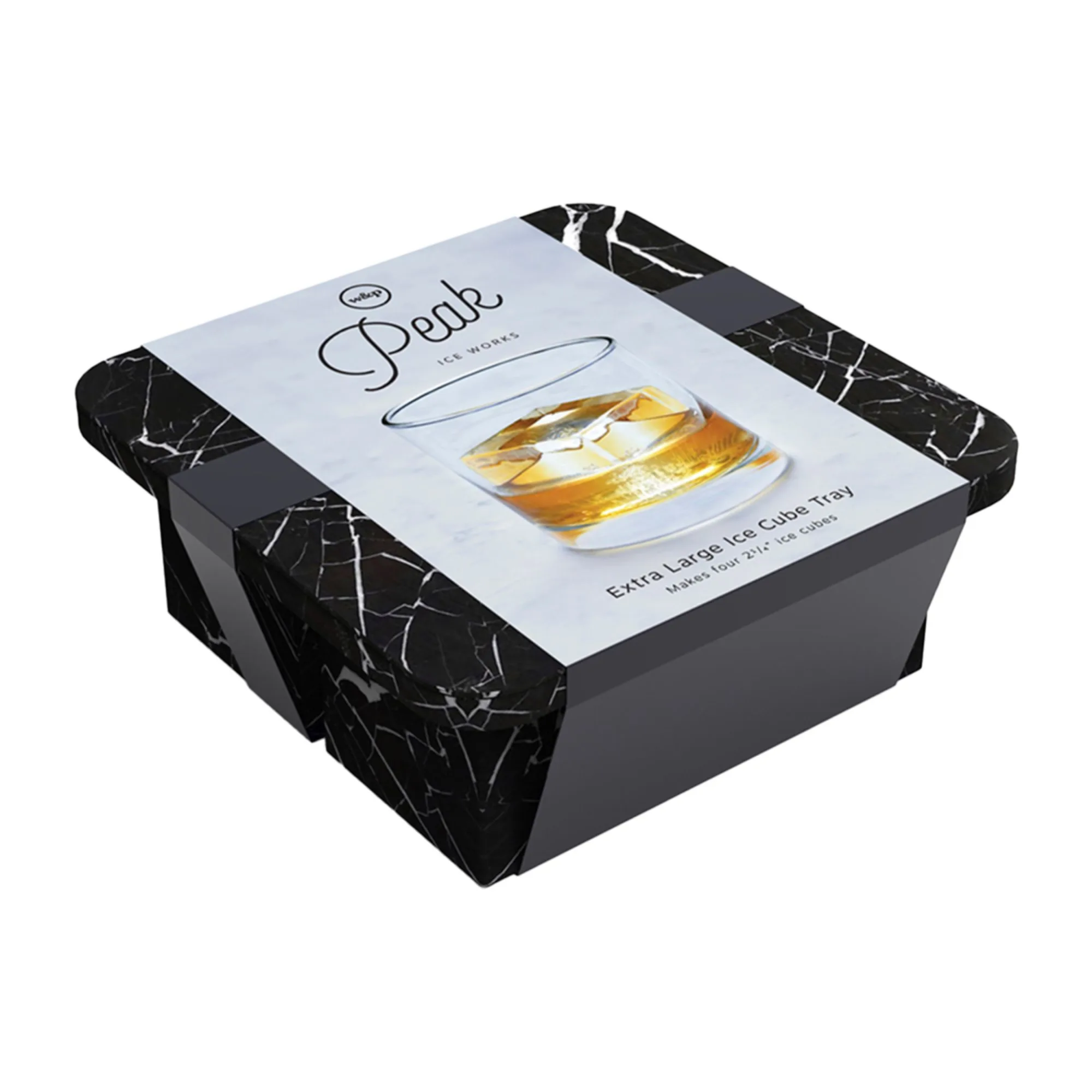 W&P 4 Cube Ice Tray Extra Large Marble Black Image 1
