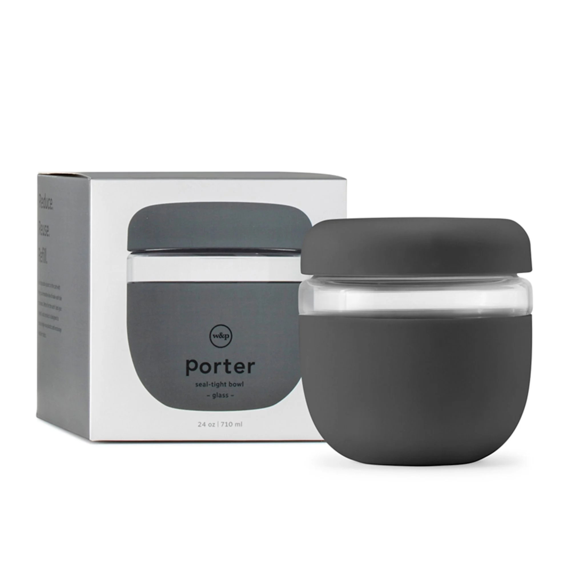 W&P Seal Tight Glass Bowl 11cm - 710ml Charcoal Image 3