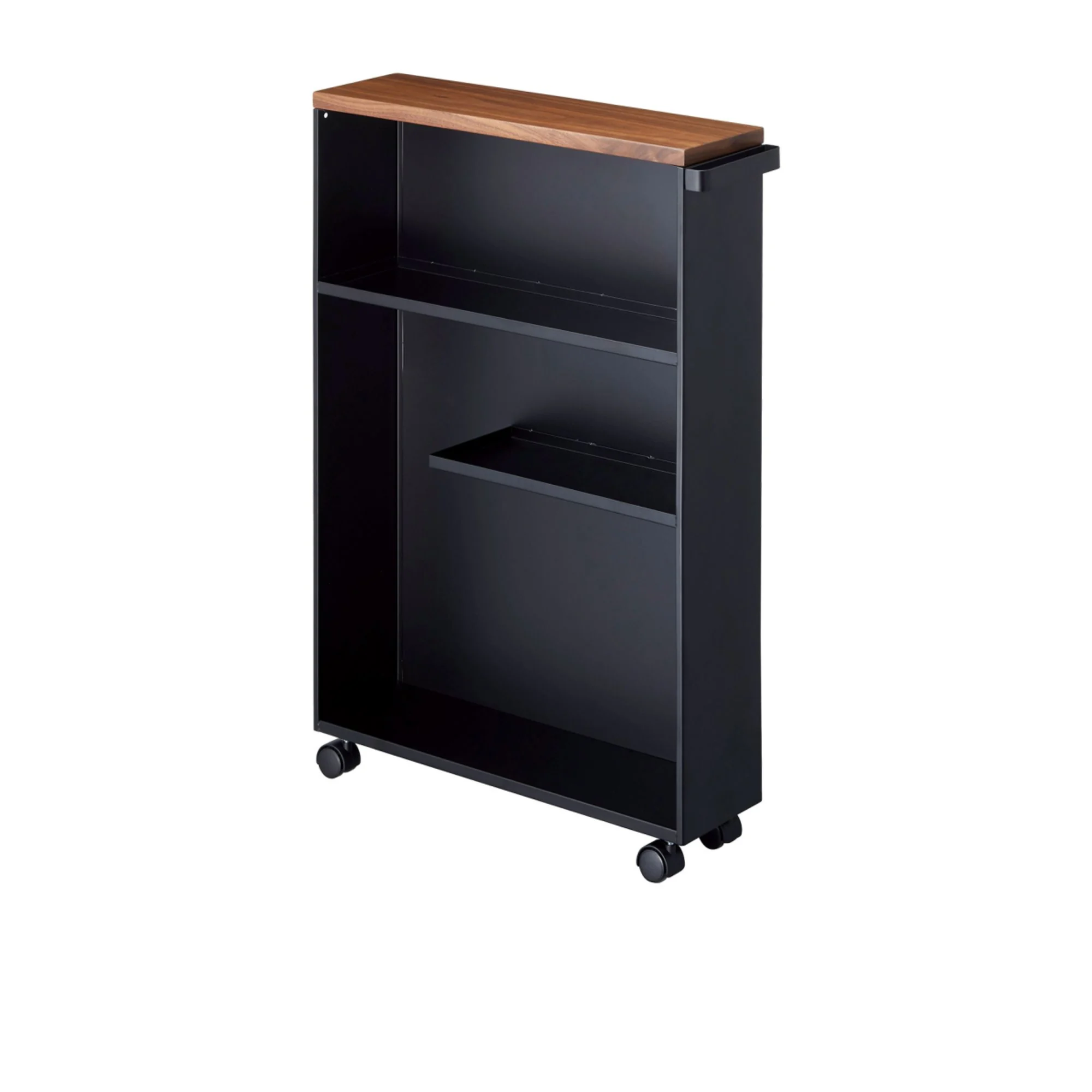Yamazaki Tower Semi-Closed Storage Cart Black Image 1