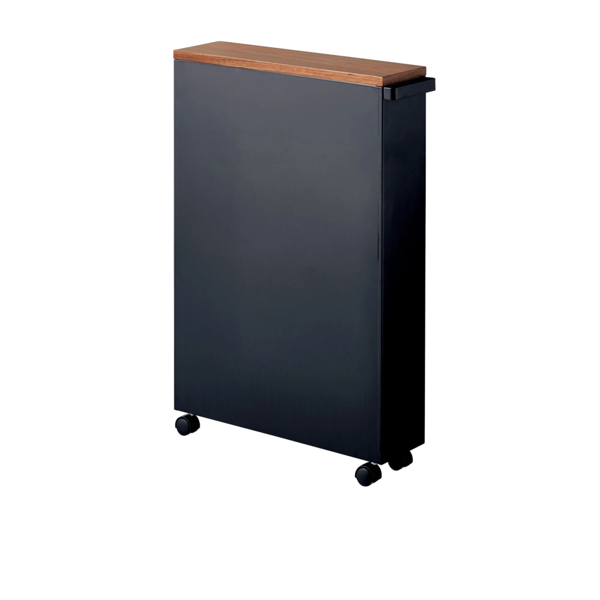 Yamazaki Tower Semi-Closed Storage Cart Black Image 2