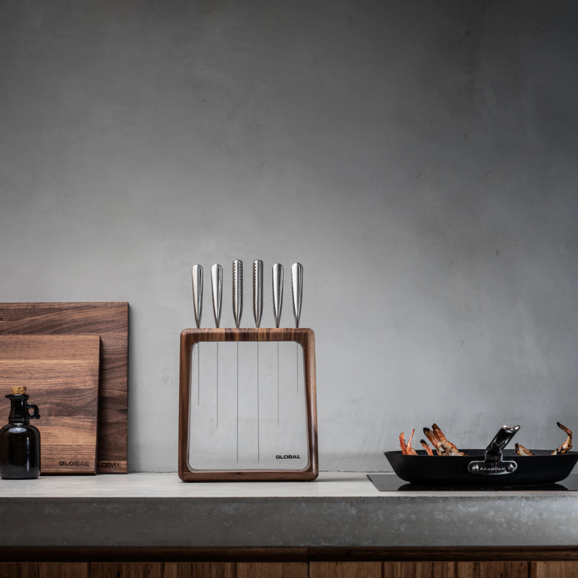 Global Hashira 7pc Knife Block Set Walnut Image 2