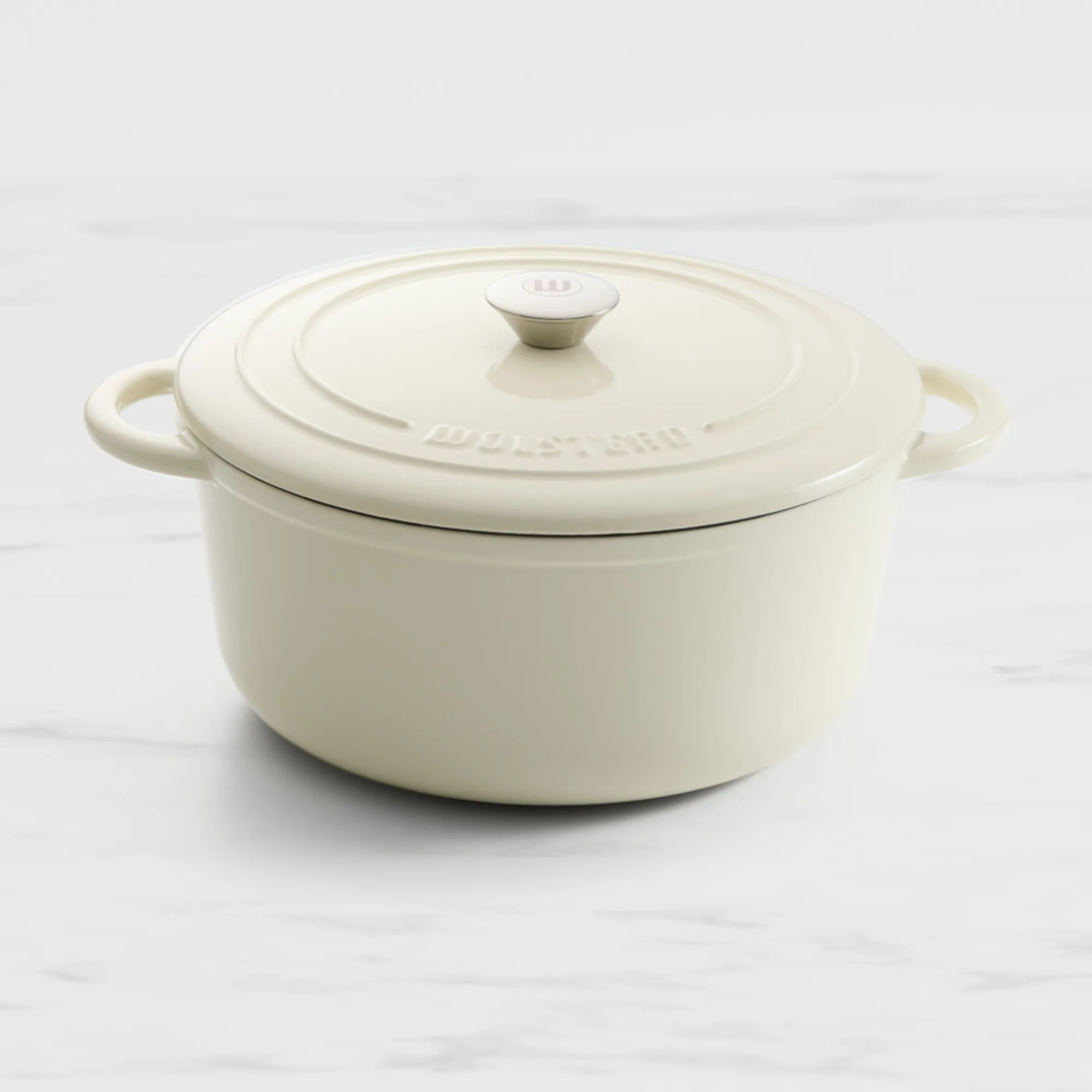Wolstead Endure Round Enamel Cast Iron Casserole 28cm - 5.9L Ivory Image 1