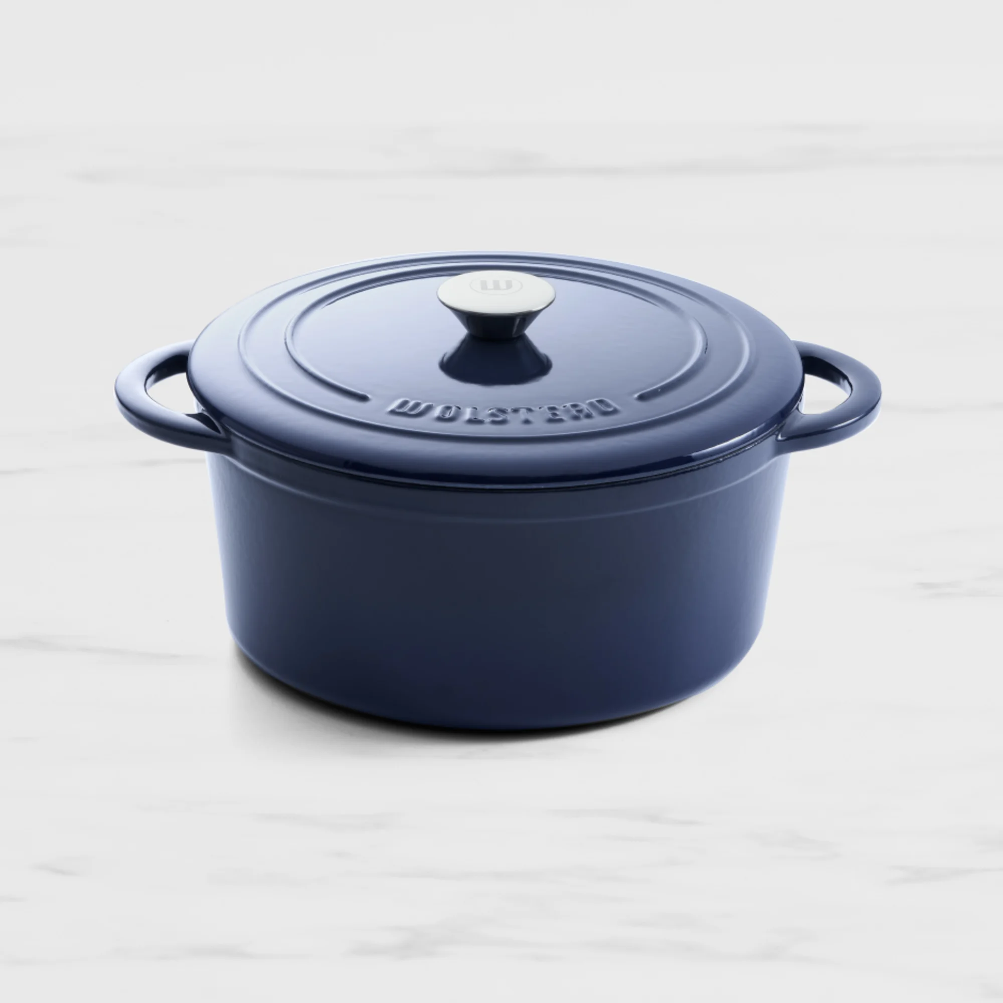 Wolstead Endure Round Enamel Cast Iron Casserole 26cm - 5L Navy Image 1