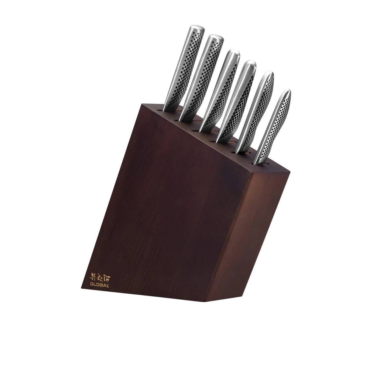 Global Kyoto 7pc Knife Block Set Ash Wood 1