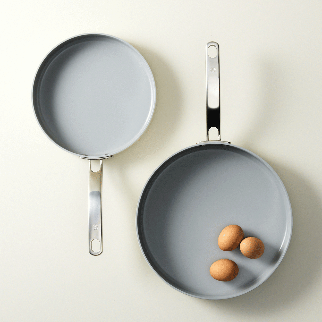 Wolstead Mineral 2pc Non Stick Frypan Set 24cm & 30cm Ivory Image 6
