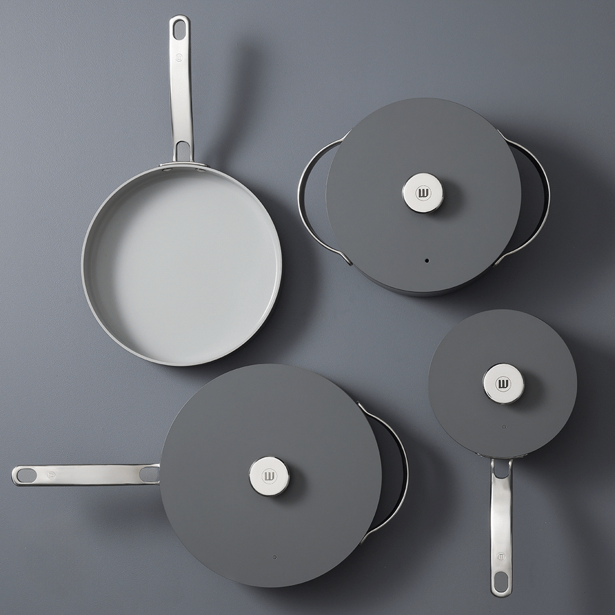 Wolstead Mineral Non Stick Cookware Set 4pc Grey Image 6