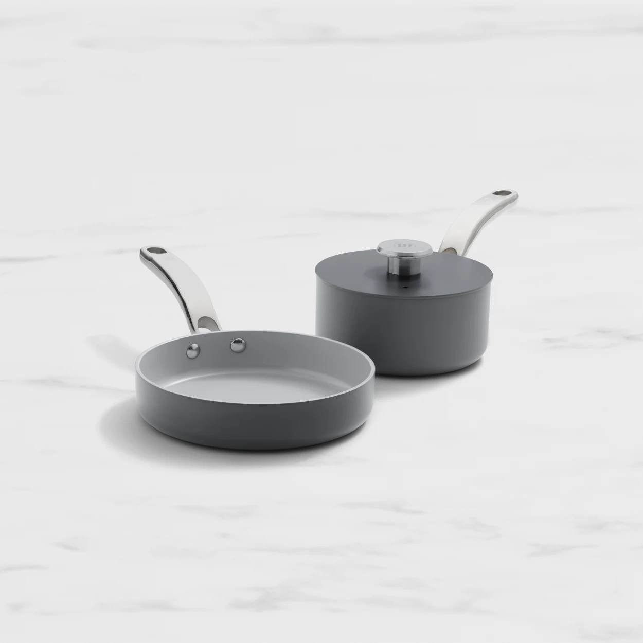 Wolstead Mineral 2pc Non Stick Cookware Set Grey Image 1