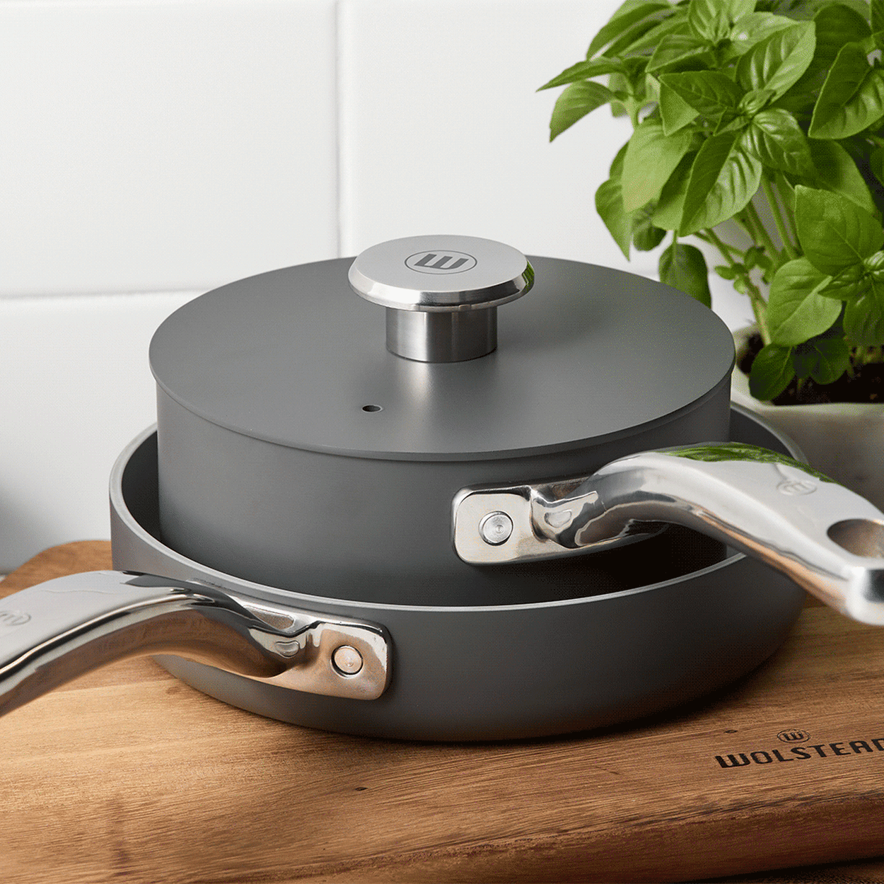 Wolstead Mineral 2pc Non Stick Cookware Set Grey Image 6