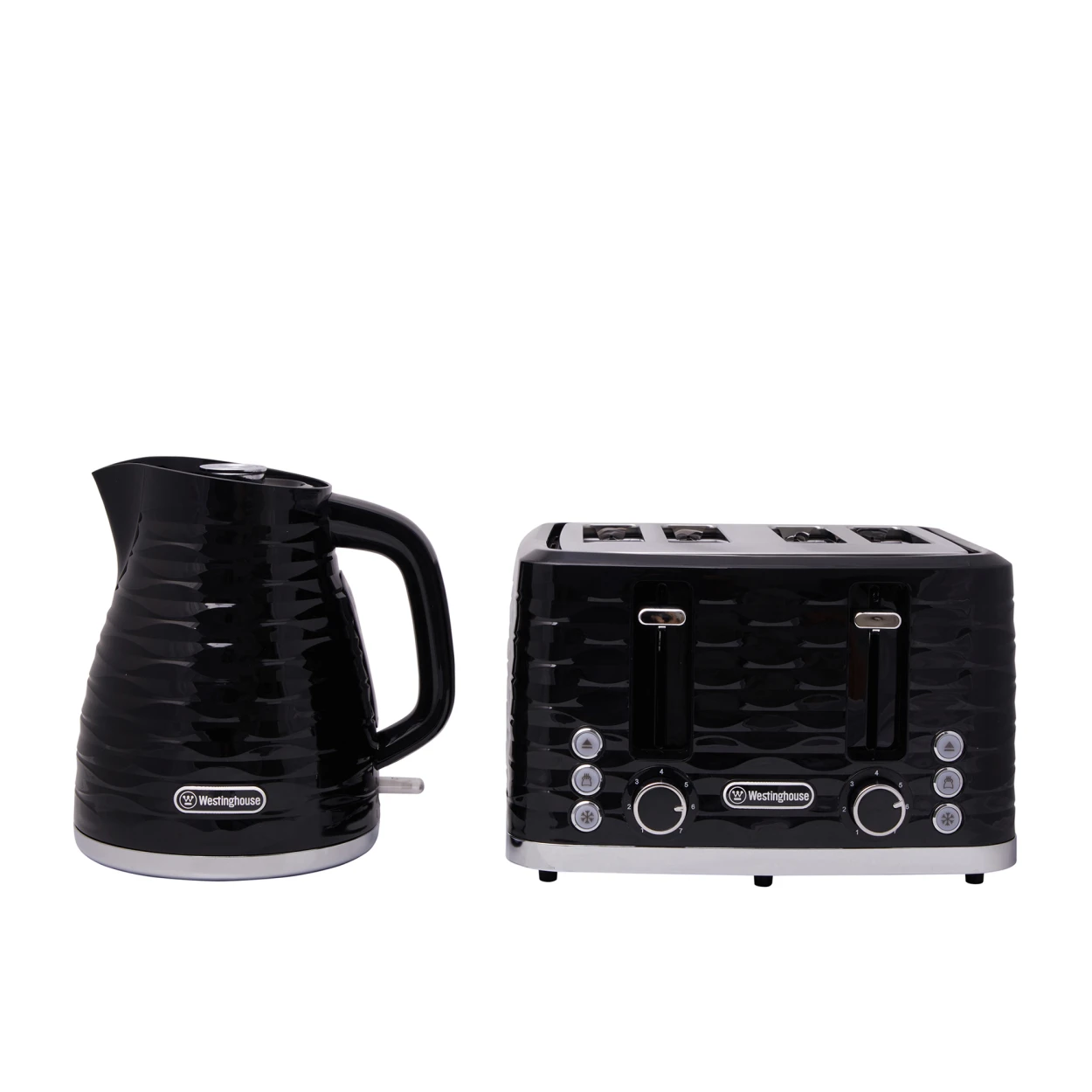 Westinghouse Kettle and Toaster Pack Black - Wave Pattern Image 1