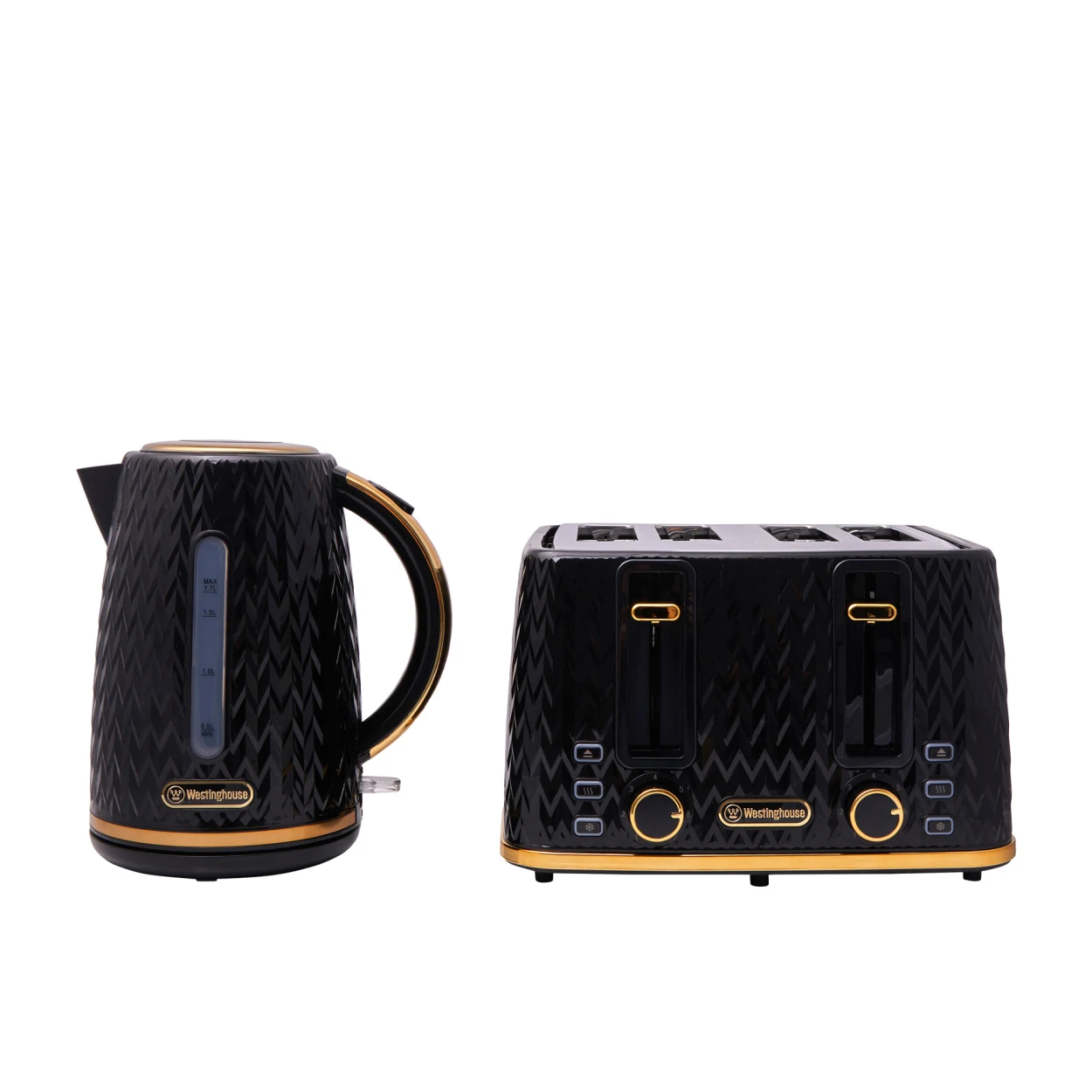Westinghouse Kettle and Toaster Pack Black - Zigzag Pattern Image 1