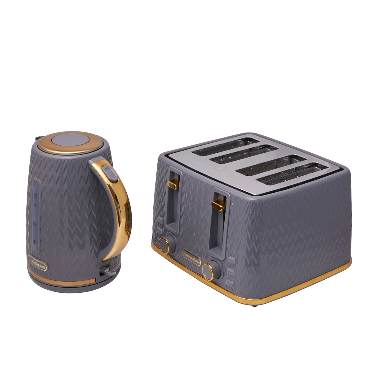 Westinghouse Kettle and Toaster Pack Grey - Zigzag Pattern Image 3