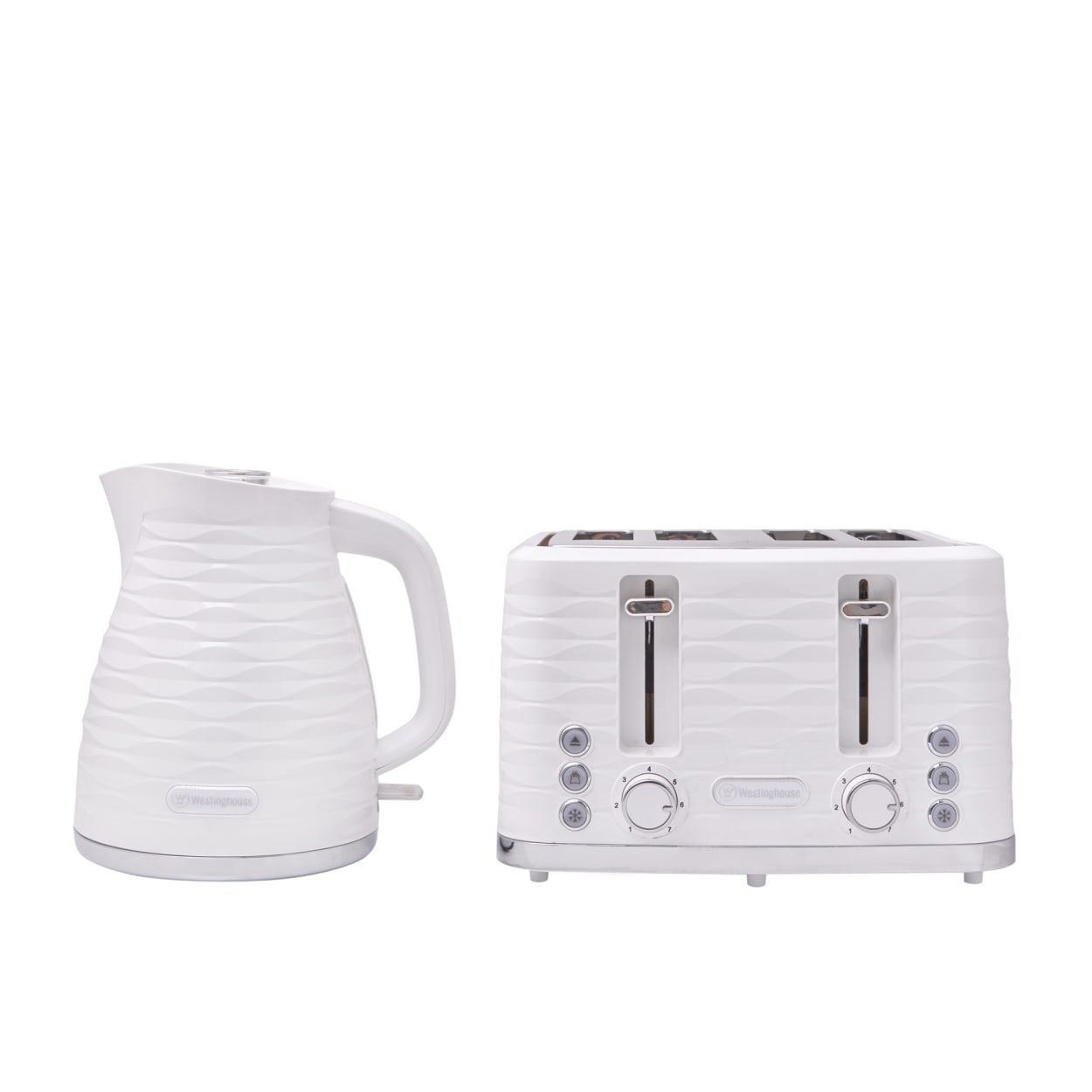 Westinghouse Kettle and Toaster Pack White - Wave Pattern Image 1
