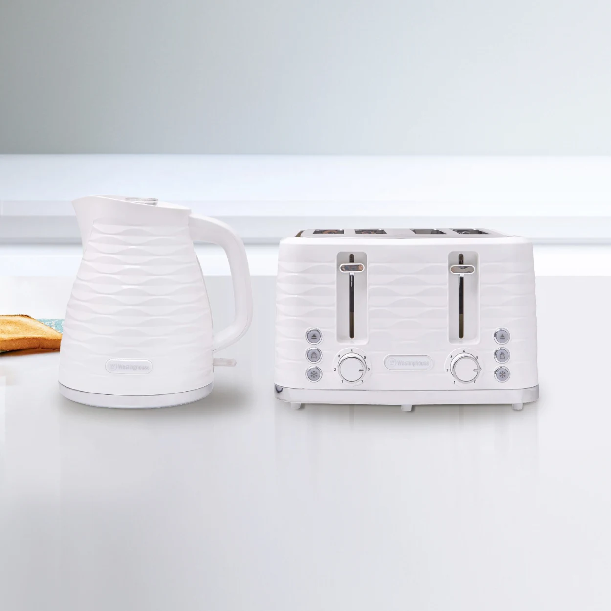 Westinghouse Kettle and Toaster Pack White - Wave Pattern Image 2