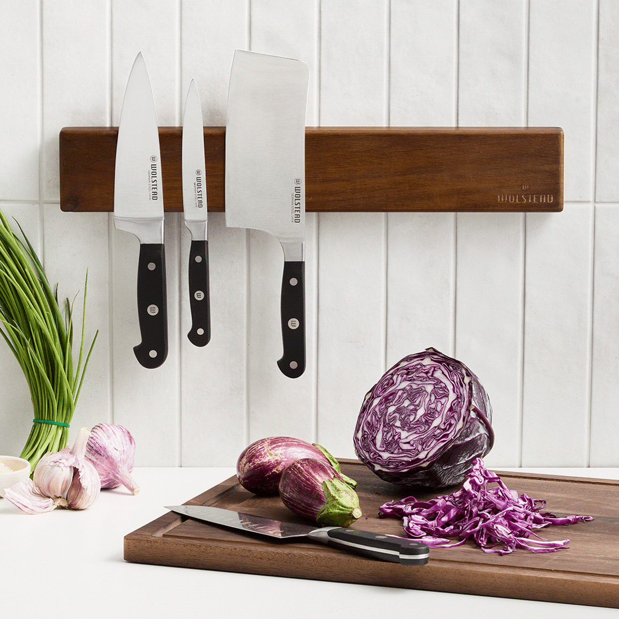 Wolstead Universal Magnetic Knife Rack 45cm Brown Image 6