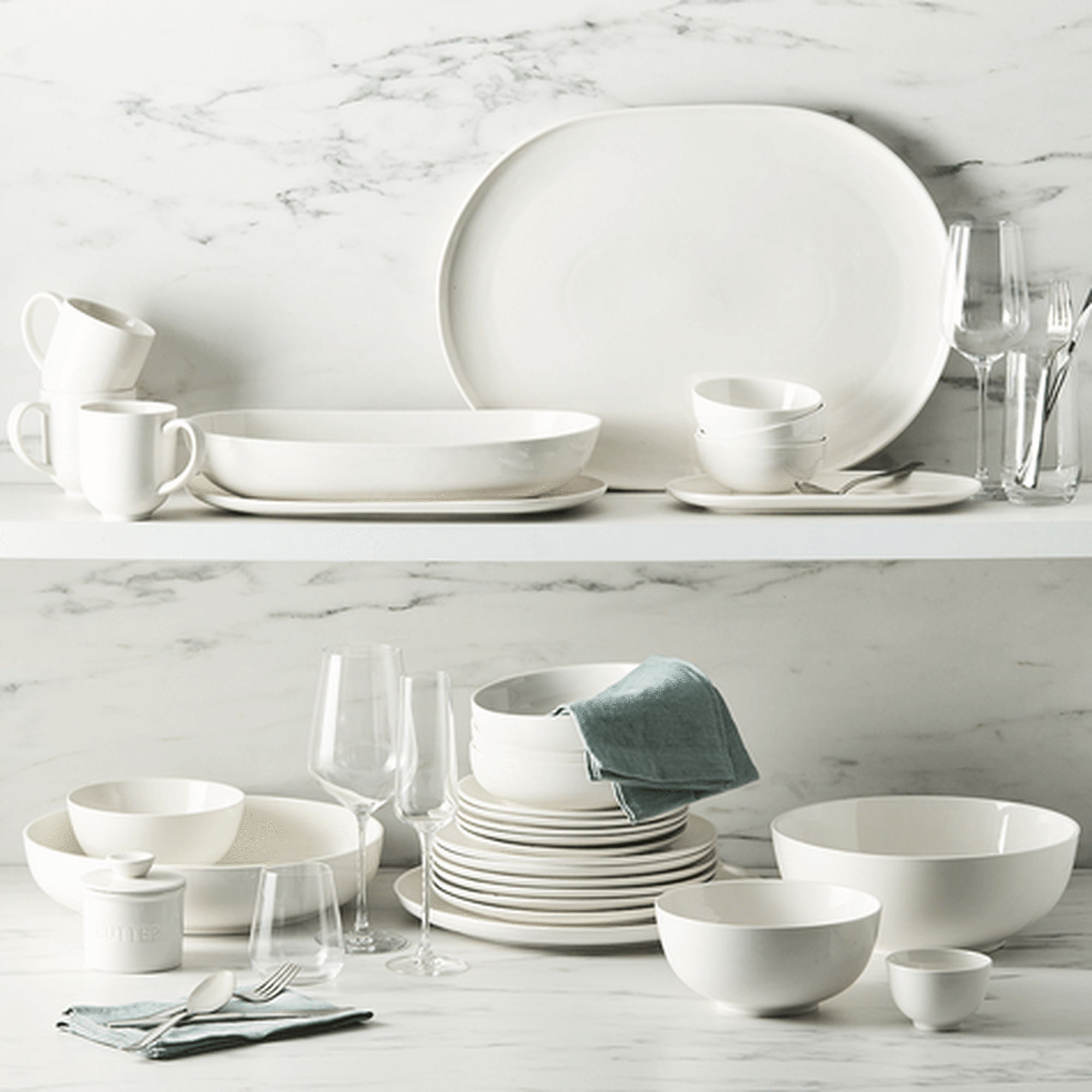 Salisbury Co Signature Oval Low Serving Bowl 40x22cm White