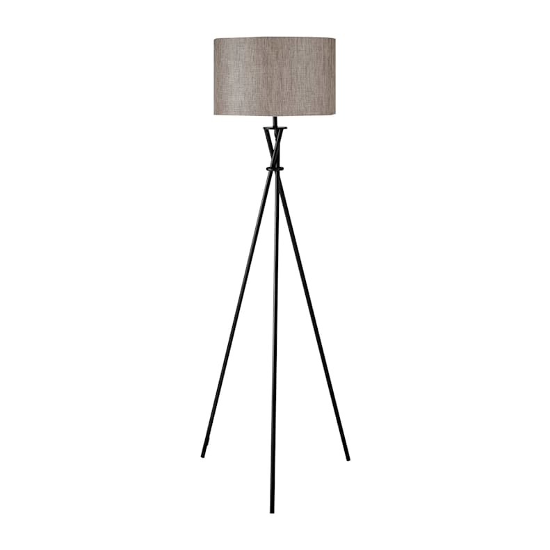Sherwood Lighting Art Deco Tripod Floor Lamp Grey